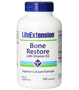 Life Extension Bone Restore with Vitamin K2 Capsules, 120 Count