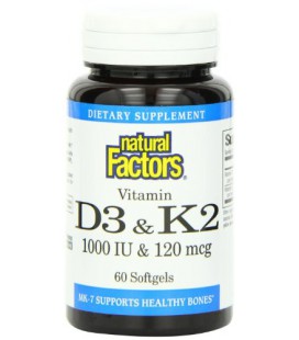 Natural Factors Vitamin K and D Softgels, 60-Count