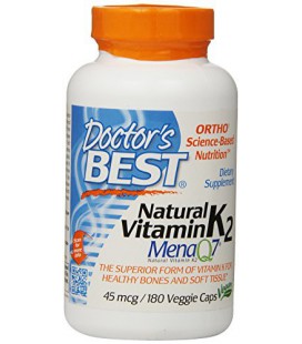 Doctor's Best Natural Vitamin K2 MenaQ7 Capsules, 180 Count