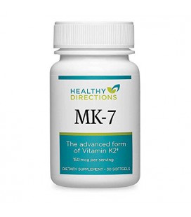 Healthy Directions MK-7 Vitamin K Supplement for Healthy Arteries and Strong Bones, 30 capsules (30-day supply)