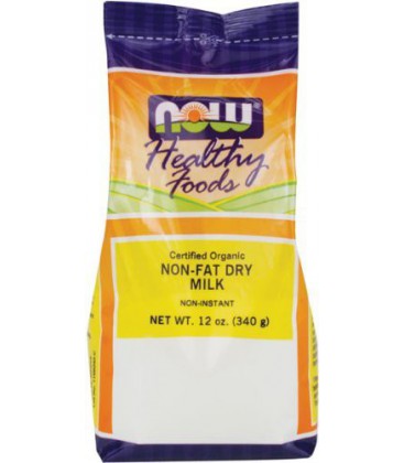 NOW Foods Non Fat Dry Milk Powder Organic, 12 ounce (Pack of 2)
