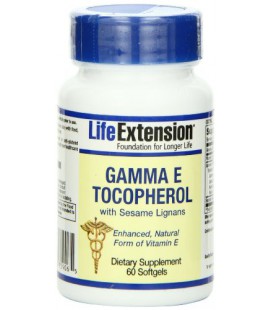 Life Extension Gamma E Tocopherol with Sesame Lignans, Softgels, 60-Count