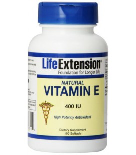 Life Extension Natural Vitamin E 400 IU Softgel, 100 Count