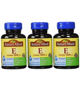 Nature Made Vitamin E 1000IU, 60 Softgels (Pack of 3)