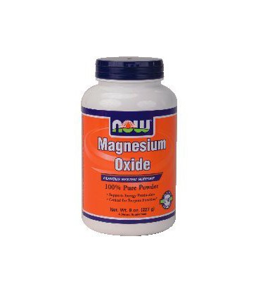 Now Foods Magnesium Oxide Powder, 8-Ounce Bottle,  (Pack of 2)