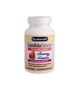 Symbiotics Candida balance avec colostrum Plus et probiotiques - 120 Capsules