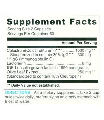 Le colostrum w / Olive Leaf - 2081- 120 Capsules