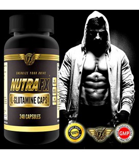 Nutrafx GLUTAMINE Capsules - nutrition sportive après l'entraînement ~ ~ Supporte récupération après l'exercice de la fonction