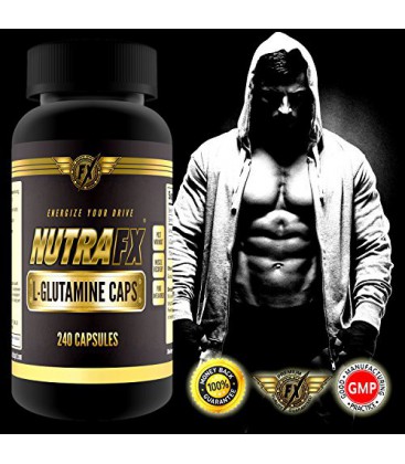 Nutrafx GLUTAMINE Capsules - nutrition sportive après l'entraînement ~ ~ Supporte récupération après l'exercice de la fonction