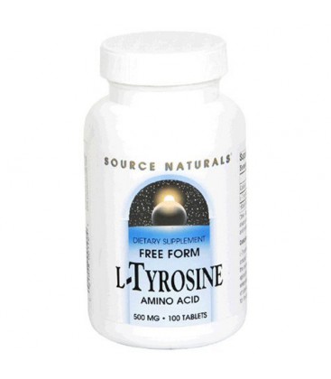 Source Naturals L-Tyrosine 500mg, 100 Tablets (Pack of 3)