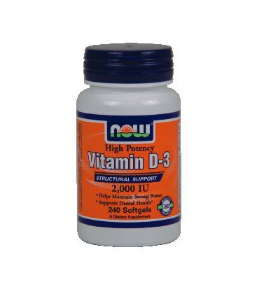 NOW Foods - High Potency Vitamin D-3 Structural Support 2000 IU - 240 Softgels ( Multi-Pack)