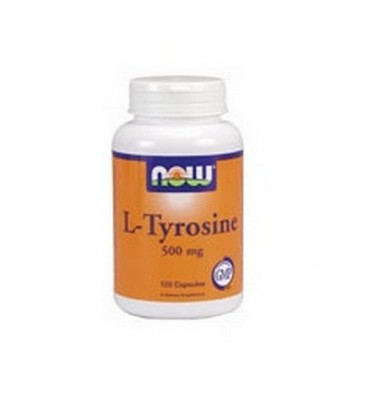 Now Foods L-tyrosine, 120 Capsules / 500mg (Pack of 2)