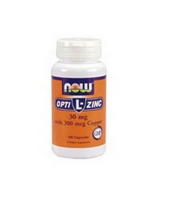NOW Foods Opti L-zinc, 30mg, 100 Capsules (Pack of 3)