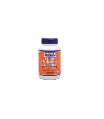 Now Foods Acidophilus/Bifidus 8 billion, 120 caps (Pack of 2)