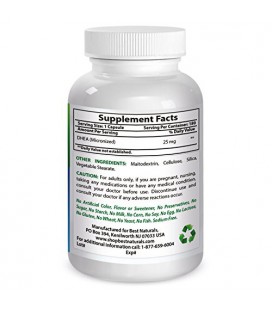 1 DHEA suppléments par Meilleures Naturals - Favorise un niveau d'hormone équilibré - fabriqué dans une usine certifiée GMP et