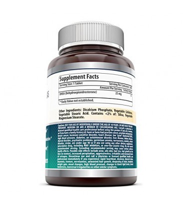Incroyable Supplément Formules DHEA - 25mg 240 comprimés- déhydroépiandrostérone hormone de comprimés pour hommes et femmes - f