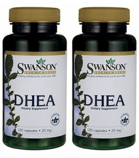 Swanson prime DHEA 25mg - 2 bouteilles chacune de 120 Capsules