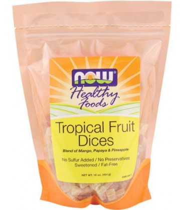 NOW Foods Tropical Fruit Mix Dices, Low Sugar, 1-Pound (Pack of 2)