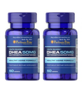 Fierté 2 le Pack puritaine de la DHEA 50 mg de DHEA Fierté de Puritan 50 mg-50 Comprimés