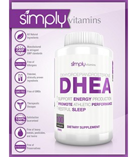 Il suffit de vitamines DHEA 50mg 100 Capsules - Favorise des niveaux sains hormonaux chez les hommes et les femmes - Plus senti