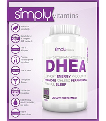 Il suffit de vitamines DHEA 50mg 100 Capsules - Favorise des niveaux sains hormonaux chez les hommes et les femmes - Plus senti