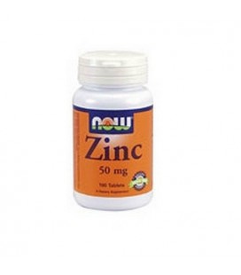 NOW Foods Zinc Gluconate, 100  Tablets / 50mg (Pack of 4)