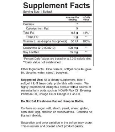 Now Foods CoQ10 400mg, 60 gels (Pack of 2)