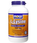 Now Foods L-Lysine, 250 tablets / 500mg (Pack of 2)