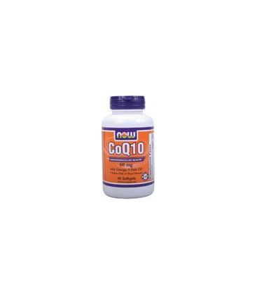 Now Foods - Co Q 10 With Omega-3 Fish Oil, 60 mg, 60 softgels