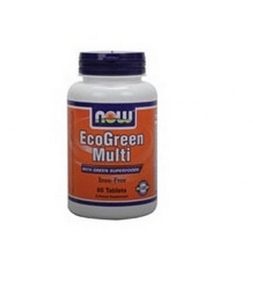 NOW Foods Eco Green Iron Free Multi, 60 Tablets (Pack of 2)